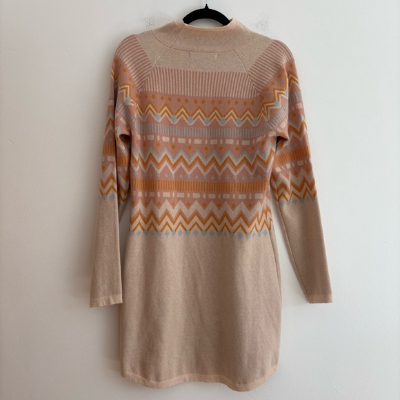 Title Nine  Barra Tunic Sweater Merino Wool Blend Pink Fair Isle Nordic Travel - Picture 8 of 13